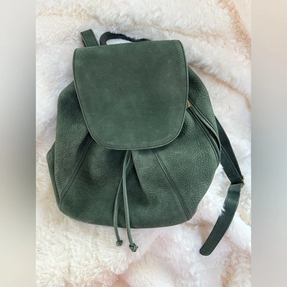 Vintage 90s Coach Sonoma Backpack in Green Suede Leather - Picture 2 of 6